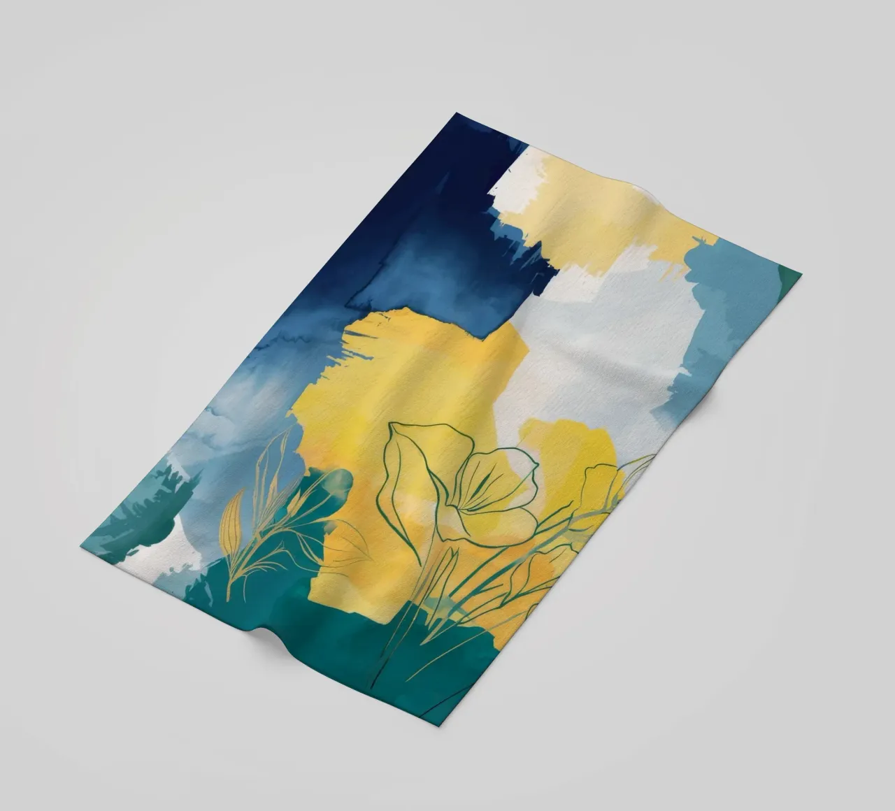 Schets zonsondergang Flora strandhanddoek van Dream Spectrum
