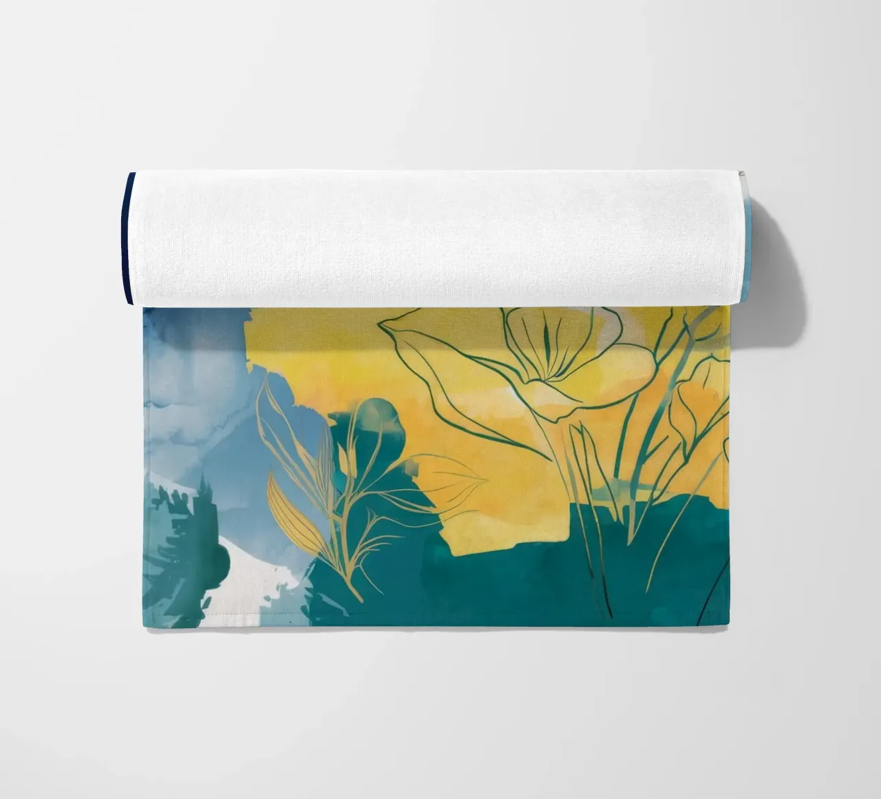 Schets zonsondergang Flora strandhanddoek van Dream Spectrum