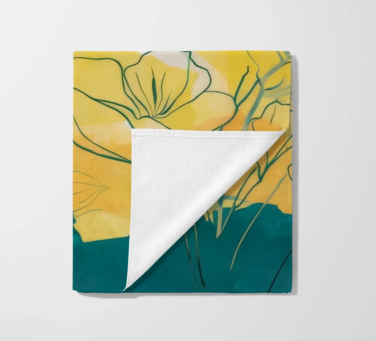 Schets zonsondergang Flora strandhanddoek van Dream Spectrum