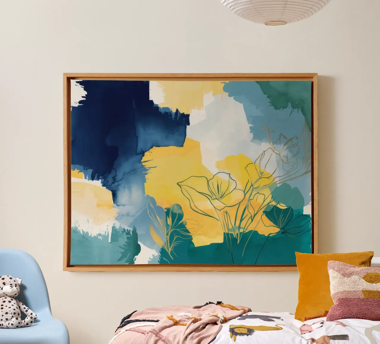 Schets zonsondergang Flora canvas van Dream Spectrum