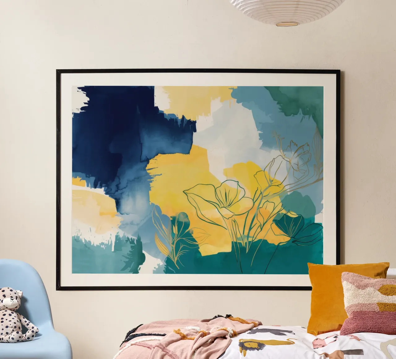 Schets zonsondergang Flora poster van Dream Spectrum