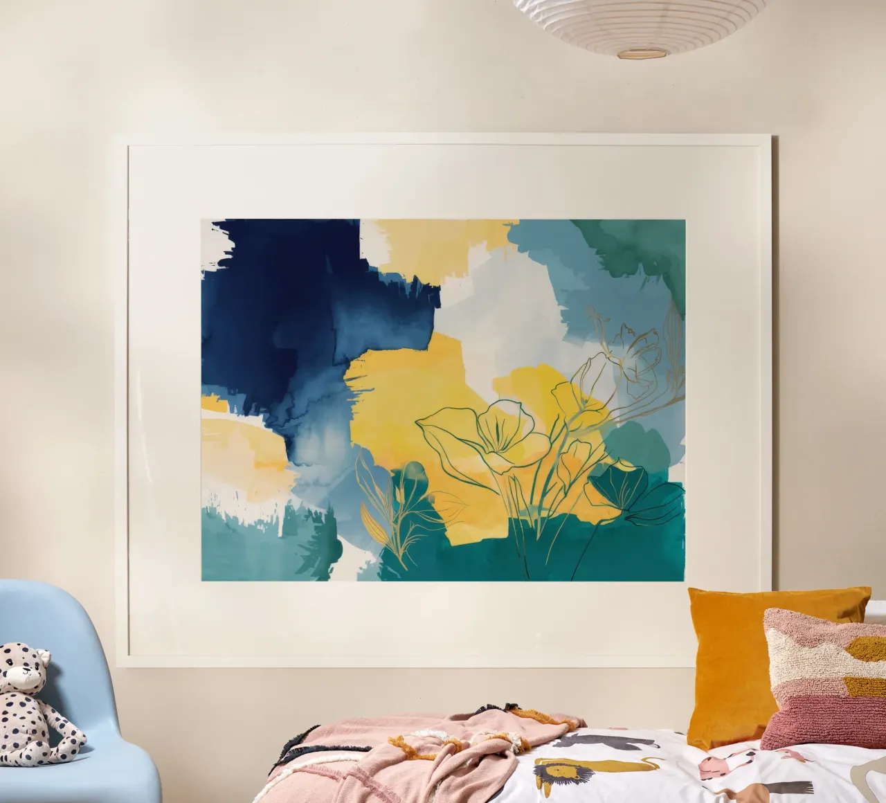 Schets zonsondergang Flora poster van Dream Spectrum