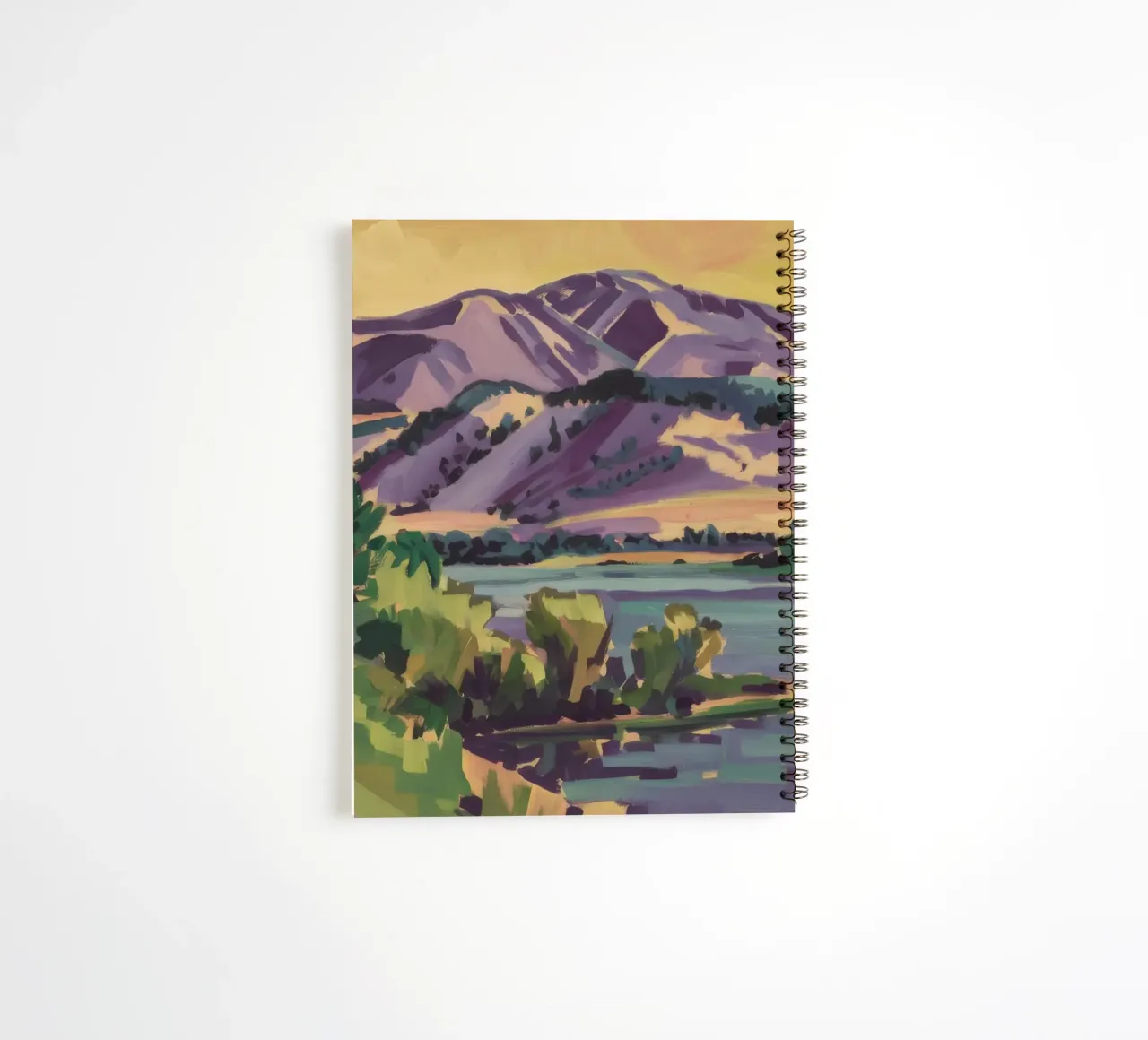 Golden Reflection Peaks spiral notebook by Celestial Harmony
