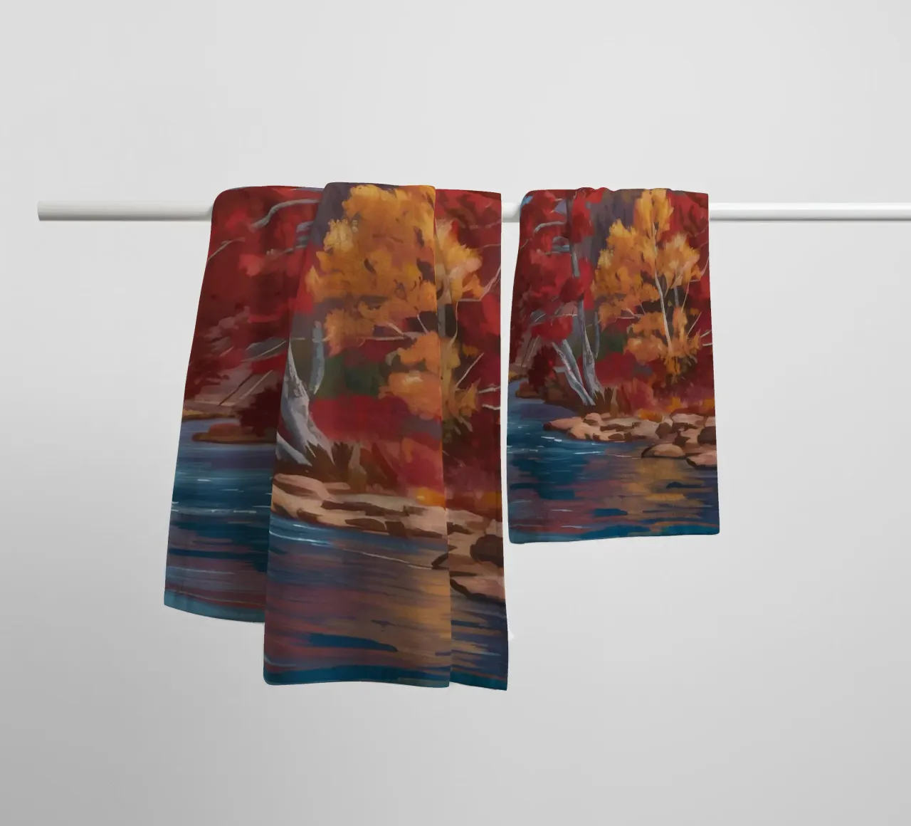 Incendio di Forest River asciugamano da bagno da Radiance Landscape