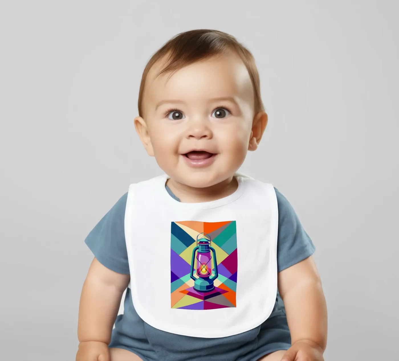 lantern light vector baby bib by Elfath