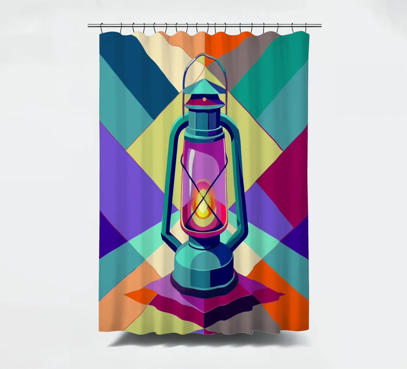 lantern light vector shower curtain by Elfath