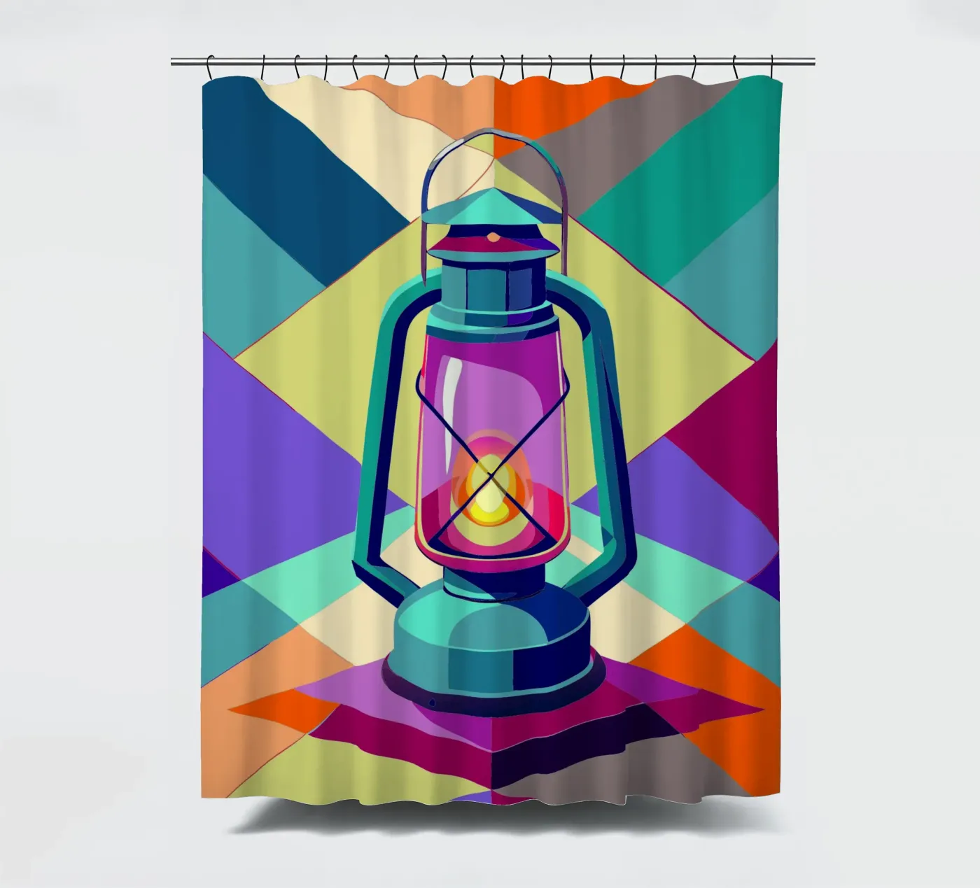 lantern light vector shower curtain by Elfath