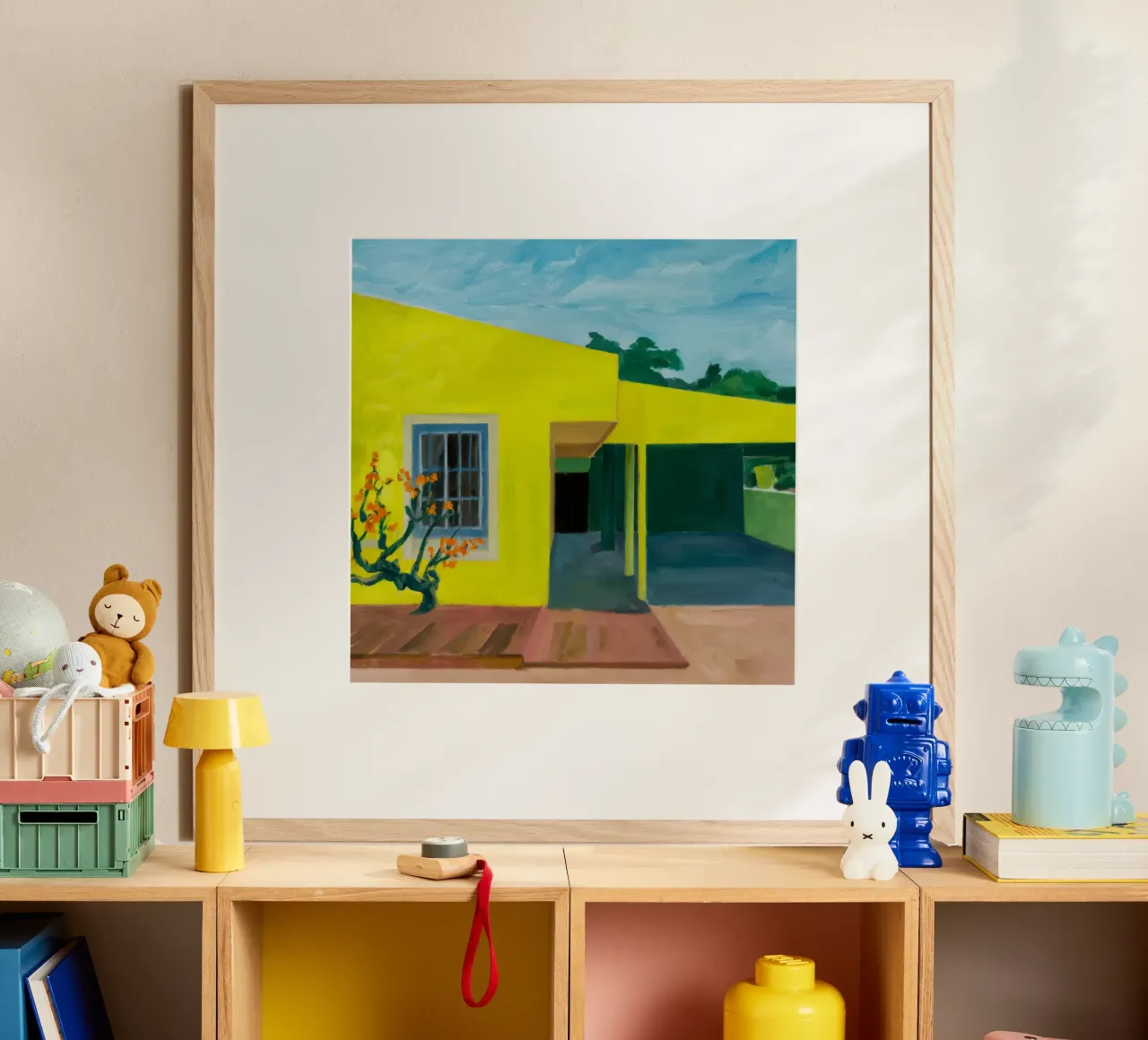 Groene patio rust poster van Silk Palette