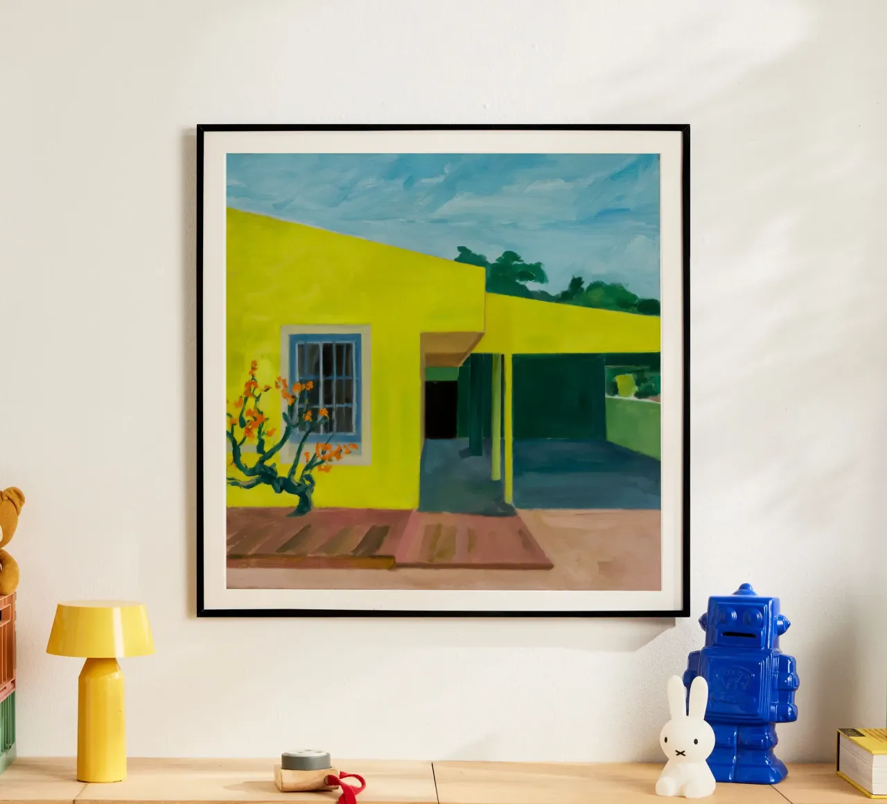 Groene patio rust poster van Silk Palette