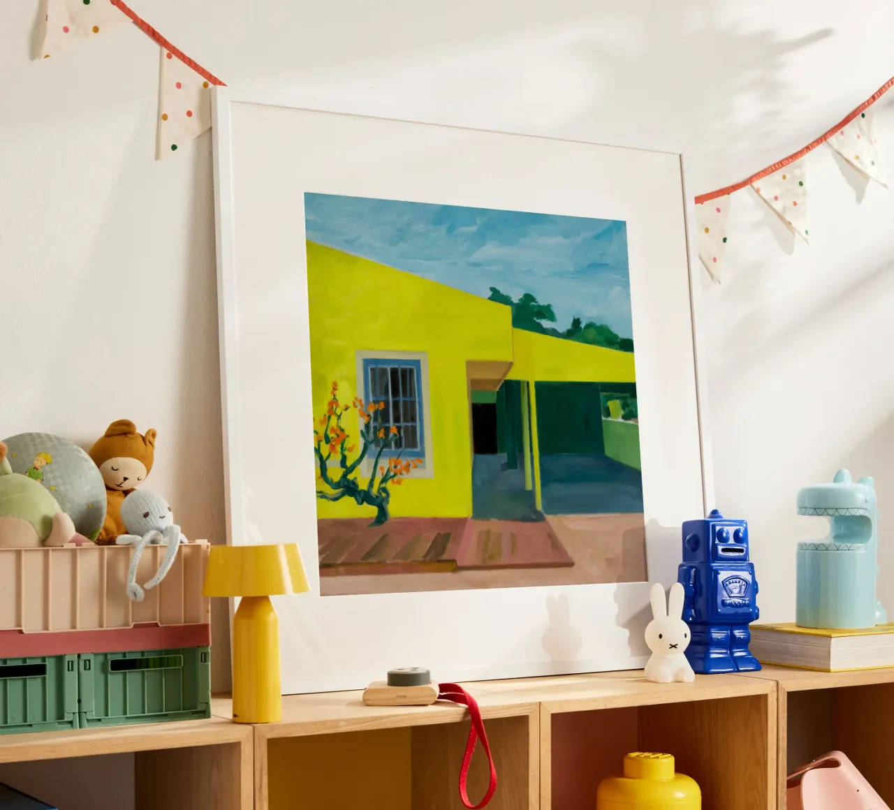 Groene patio rust poster van Silk Palette