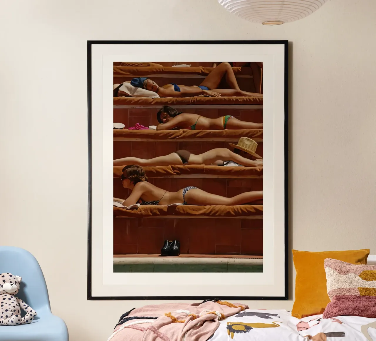 Slim Aarons prende il sole poster con telaio in plastica da Slim Aarons Vintage
