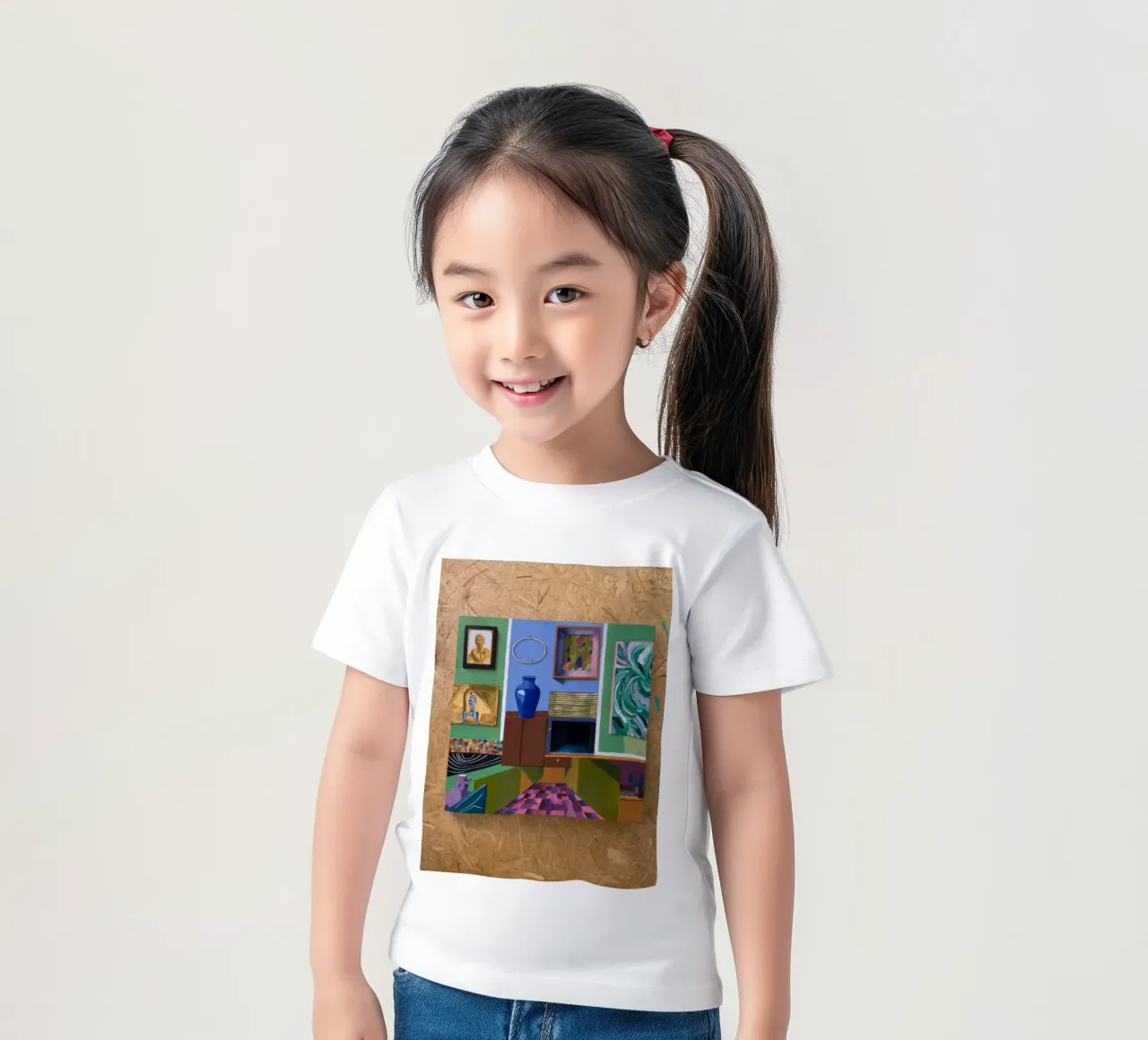 Patchwork kunst Vista kinder t-shirt van Opal Strokes