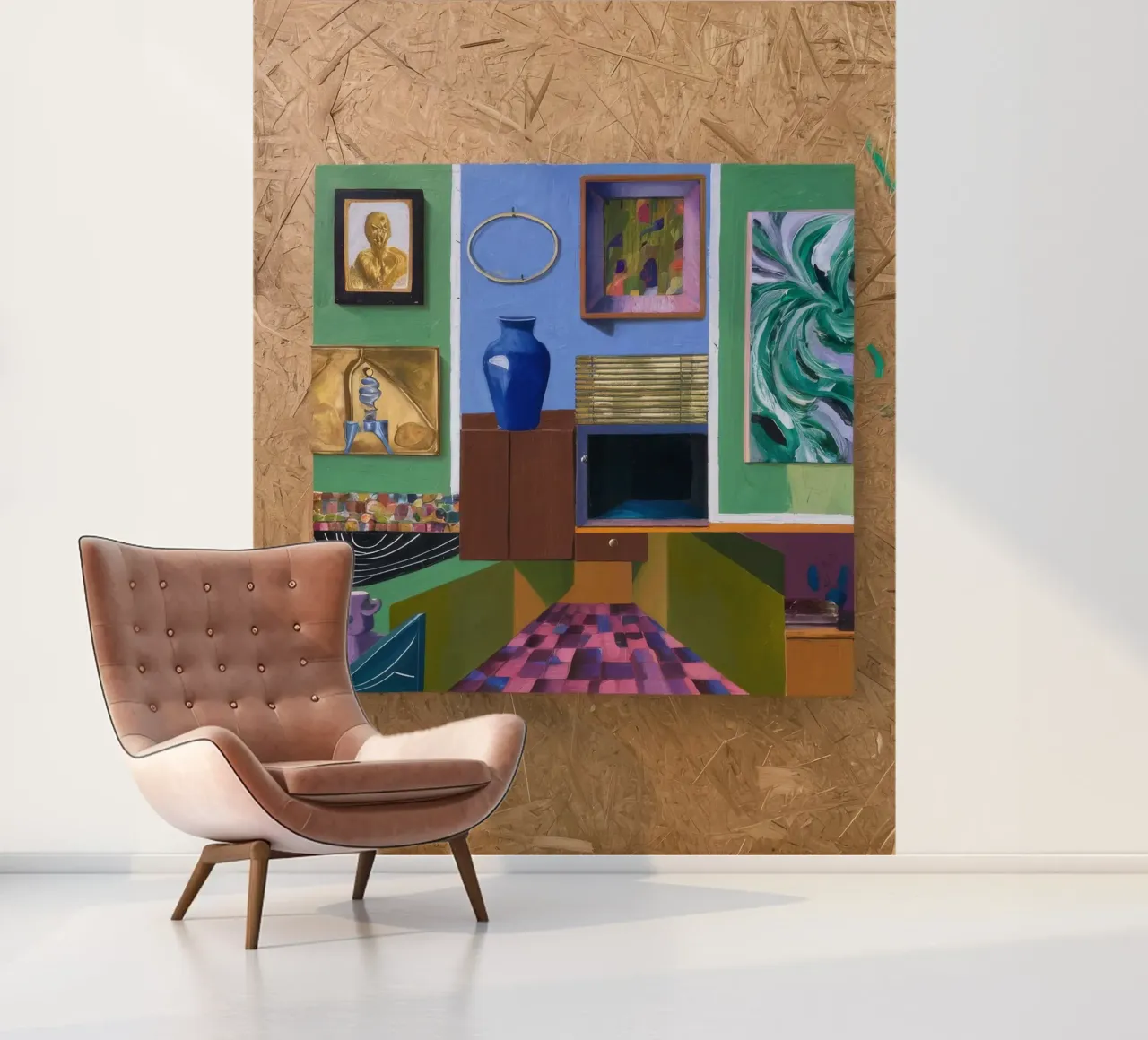 Patchwork kunst Vista fotobehang van Opal Strokes