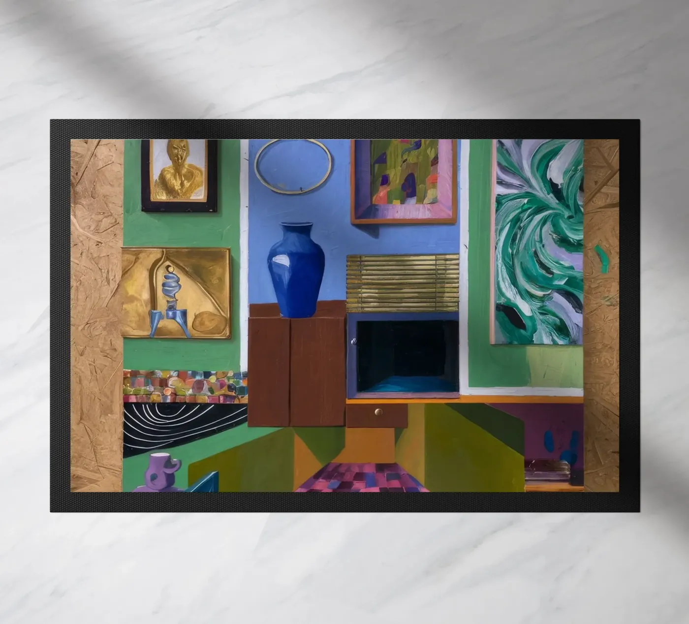 Patchwork kunst Vista deurmat van Opal Strokes