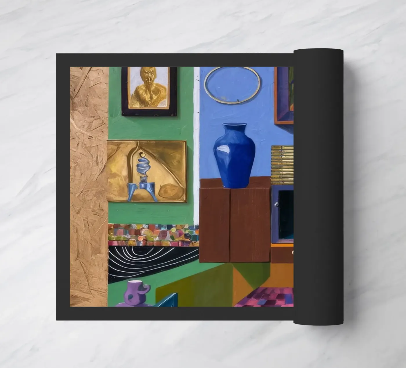Patchwork kunst Vista deurmat van Opal Strokes