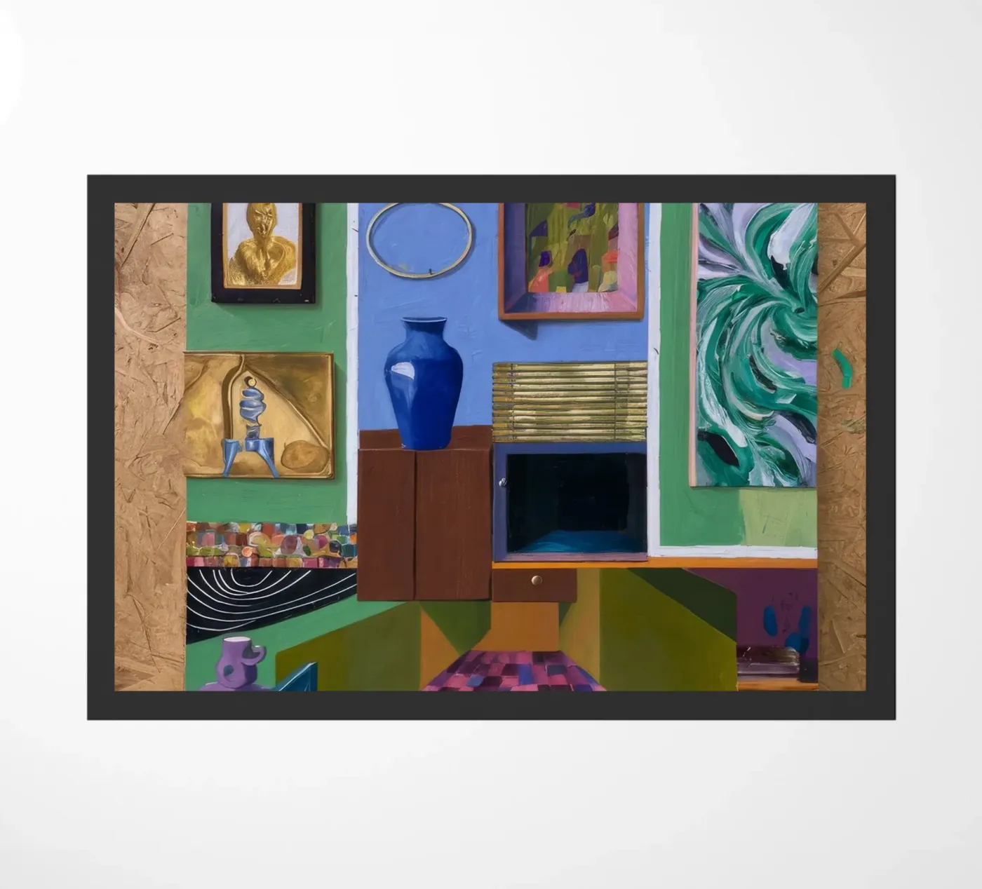 Patchwork kunst Vista deurmat van Opal Strokes