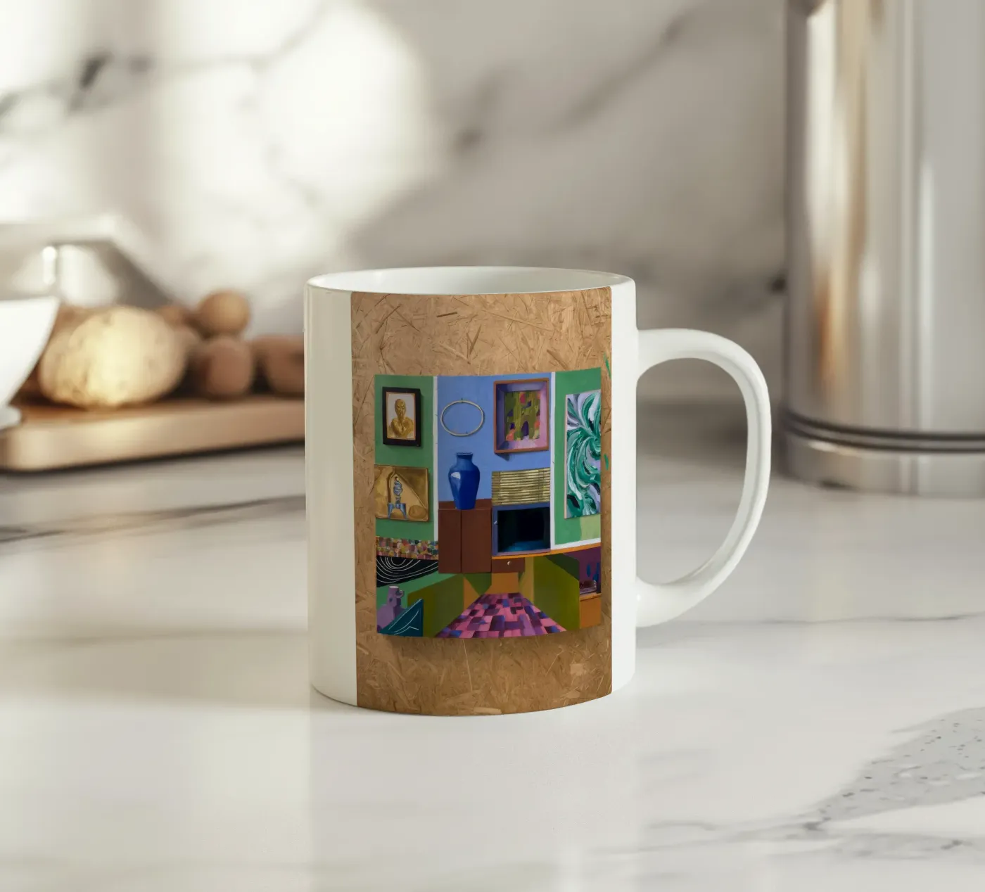 Patchwork Art Vista ceramic mug by Opal Strokes