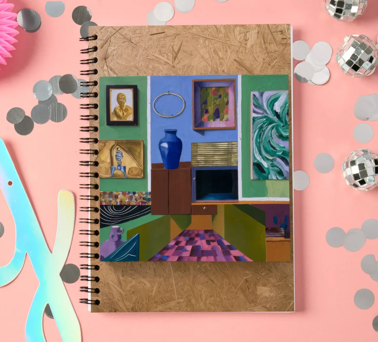 Patchwork Art Vista spiral notebook by Opal Strokes
