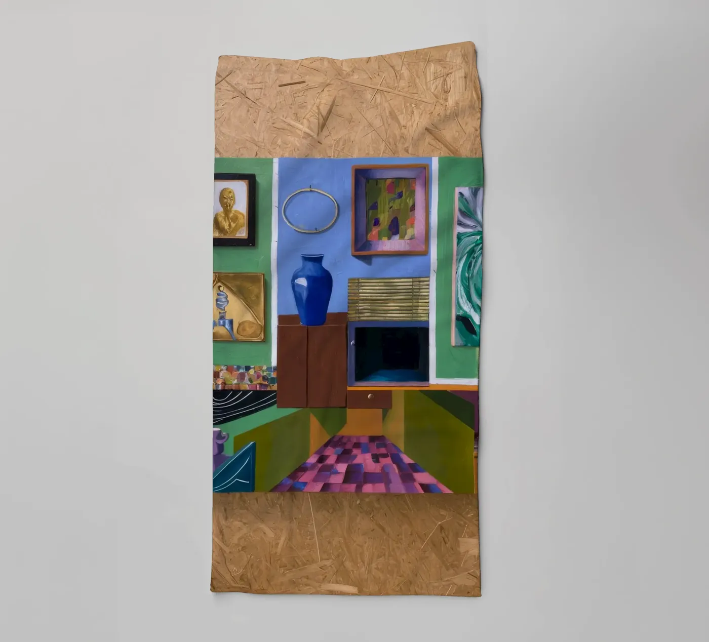 Patchwork kunst Vista badhanddoek van Opal Strokes