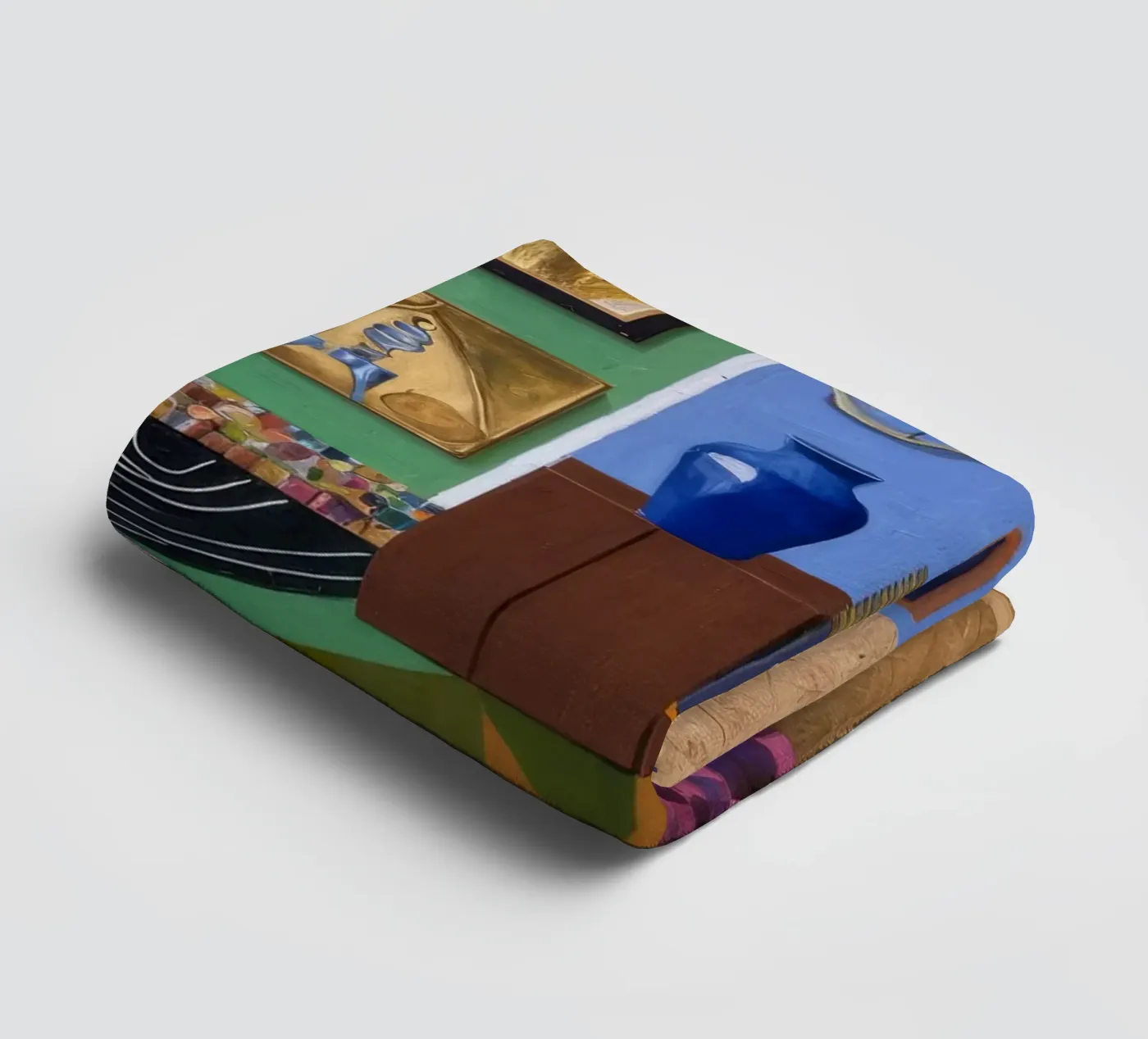 Patchwork kunst Vista badhanddoek van Opal Strokes