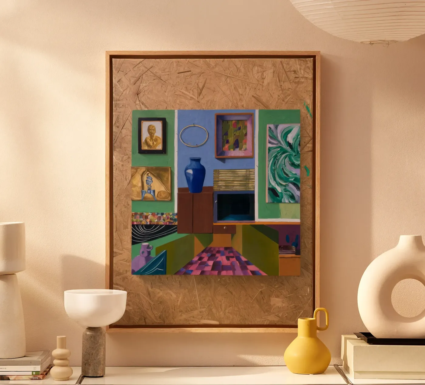 Patchwork kunst Vista canvas van Opal Strokes