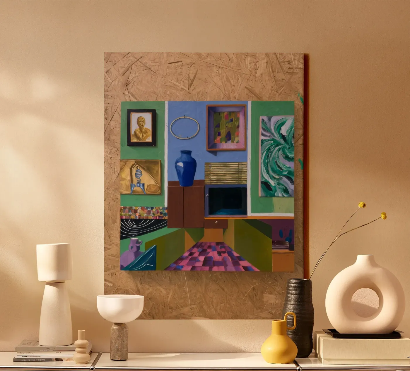 Patchwork kunst Vista canvas van Opal Strokes