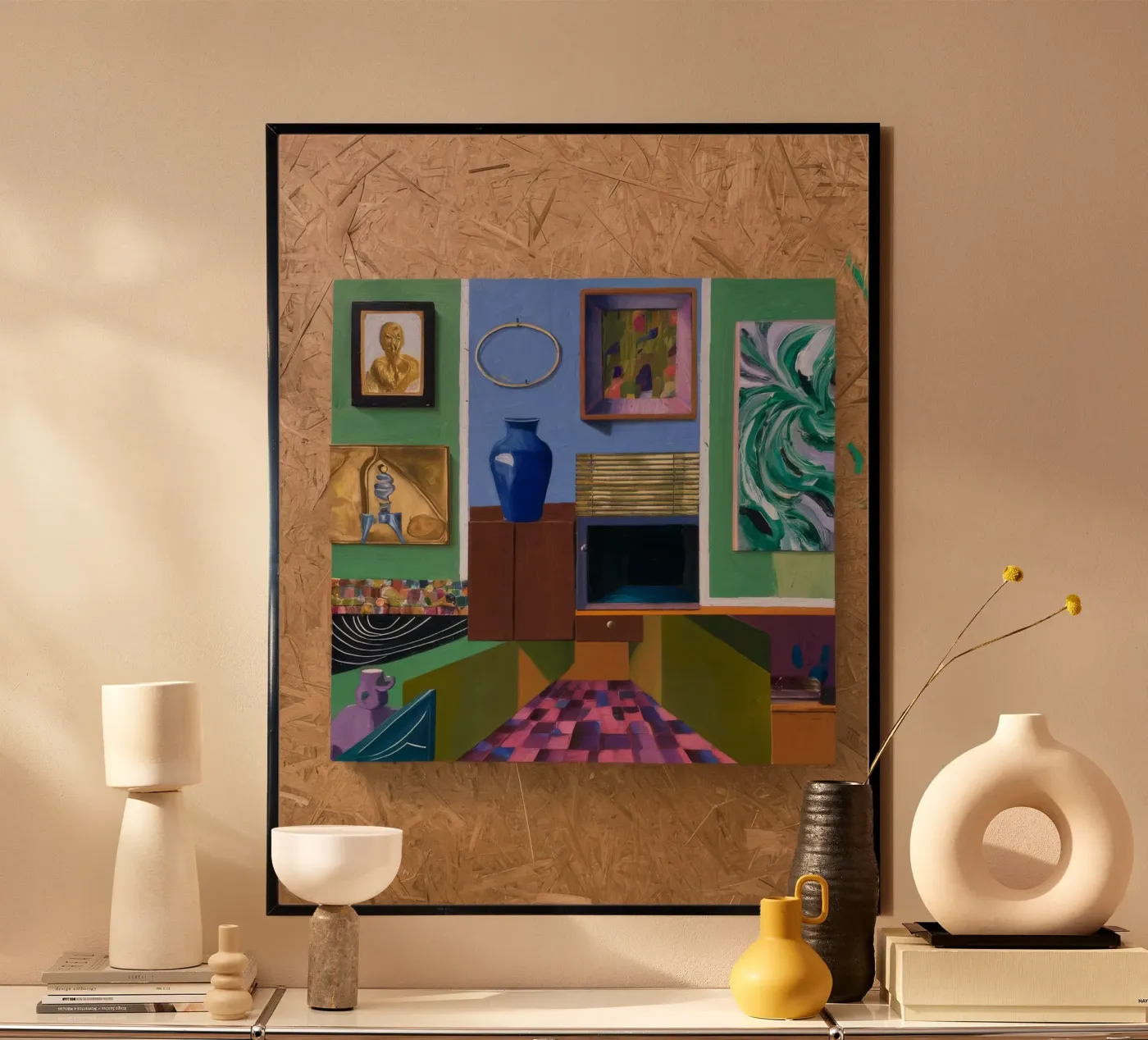 Patchwork kunst Vista poster van Opal Strokes