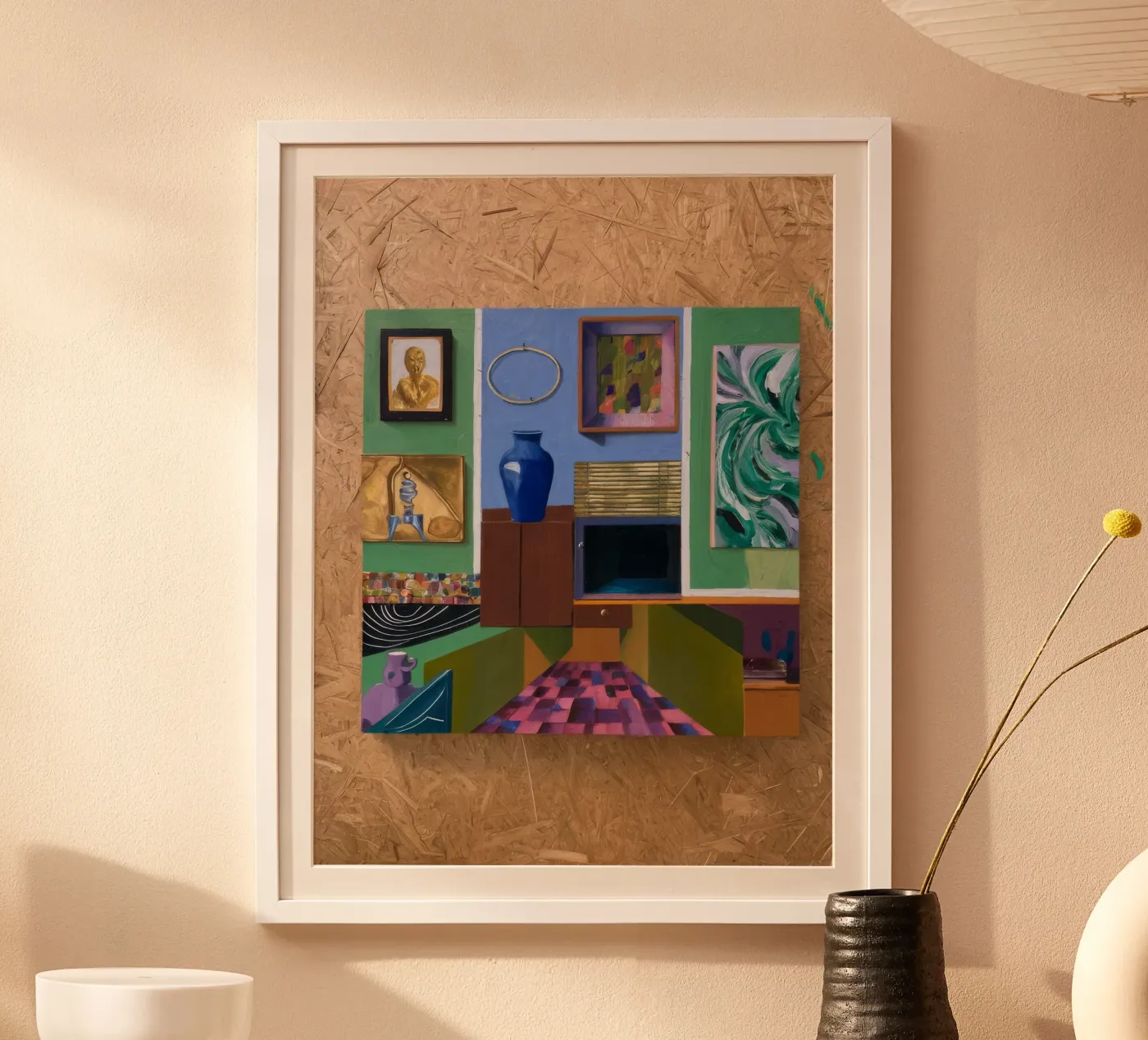 Patchwork kunst Vista poster van Opal Strokes