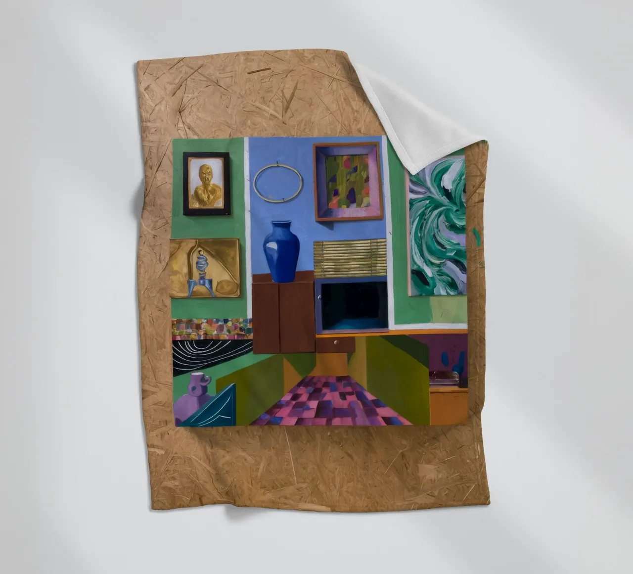 Patchwork kunst Vista fleecedeken van Opal Strokes