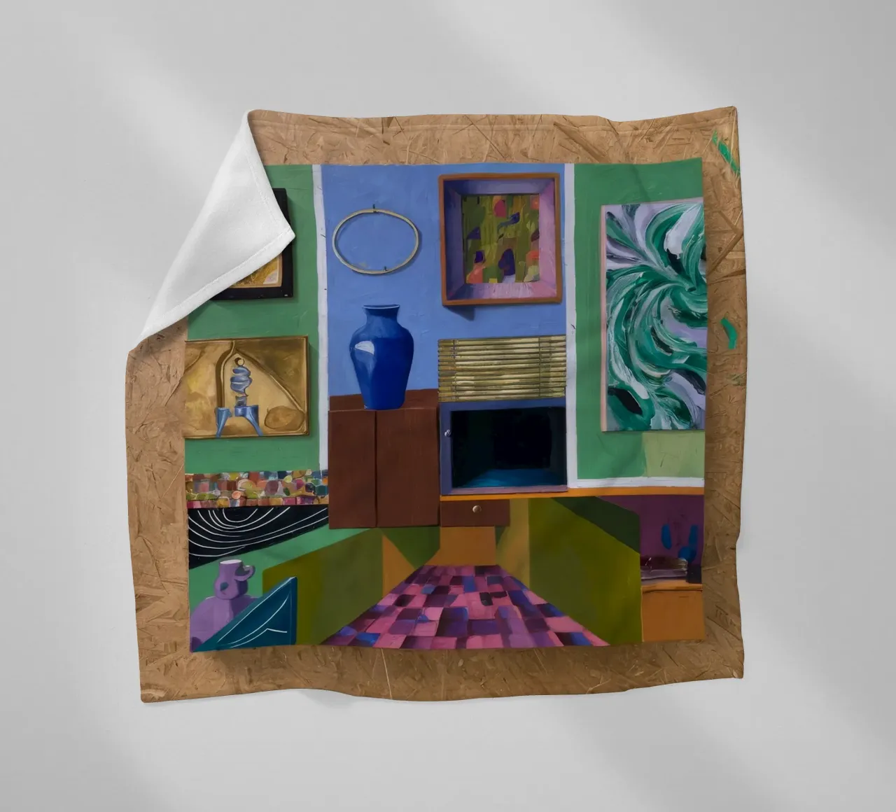 Patchwork kunst Vista fleecedeken van Opal Strokes