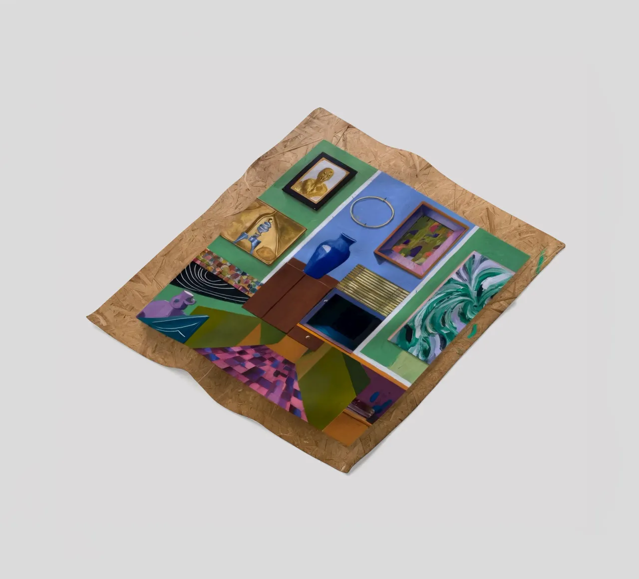 Patchwork kunst Vista fleecedeken van Opal Strokes