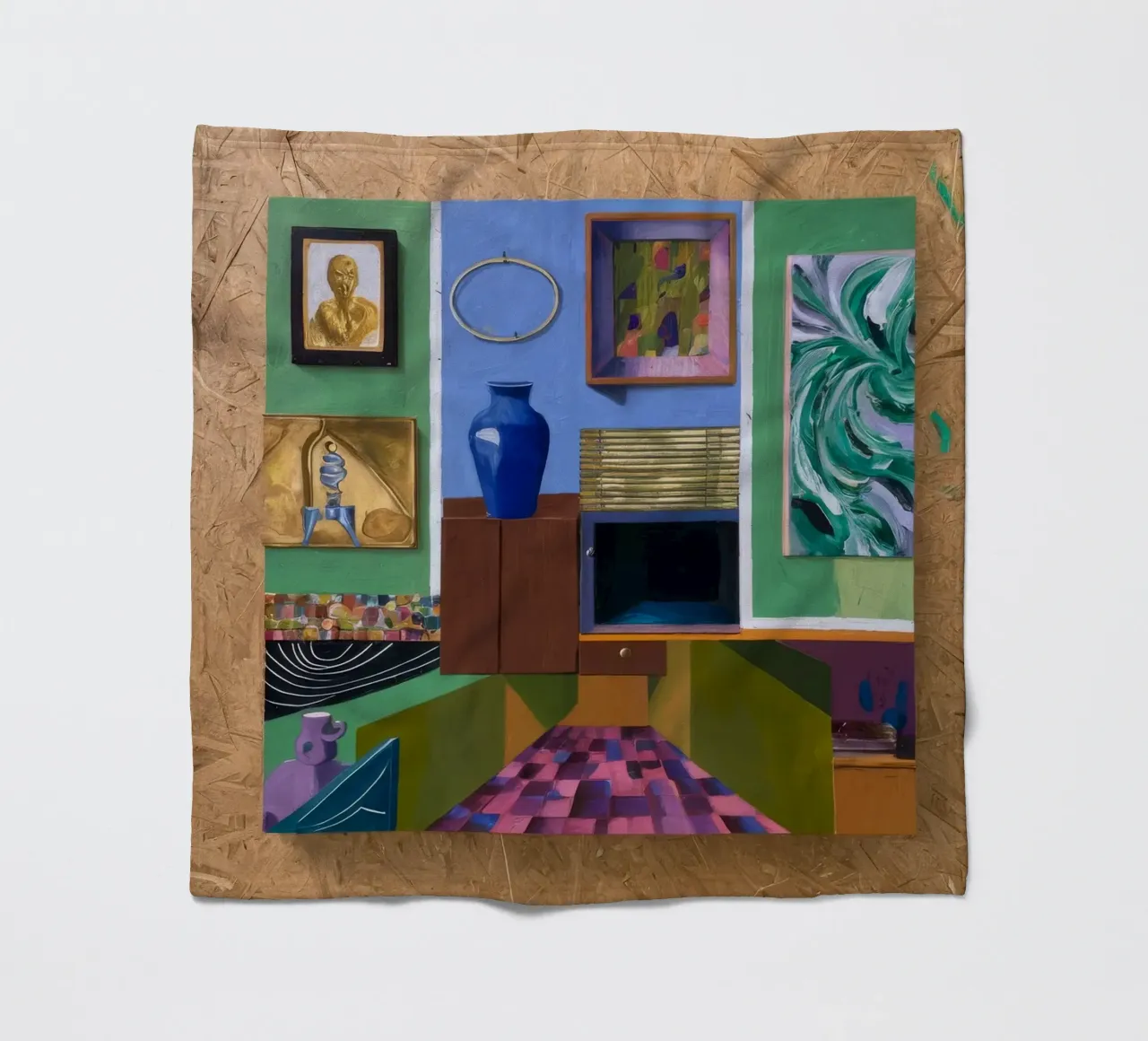 Patchwork kunst Vista fleecedeken van Opal Strokes