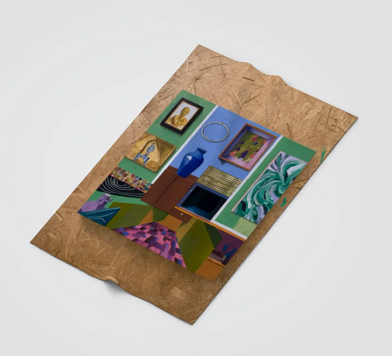 Patchwork kunst Vista fleecedeken van Opal Strokes