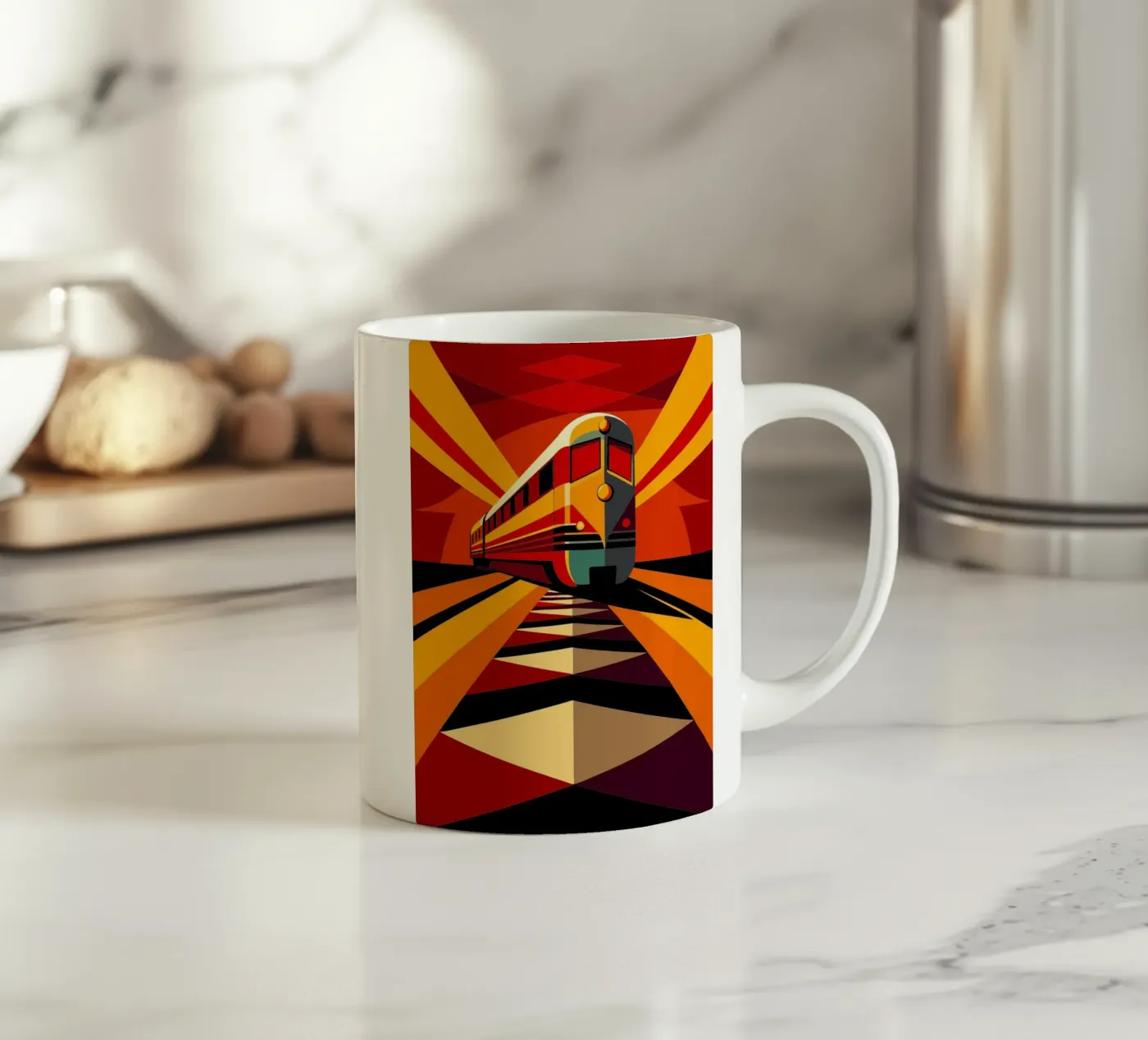 monorail vector ceramic mug by Elfath