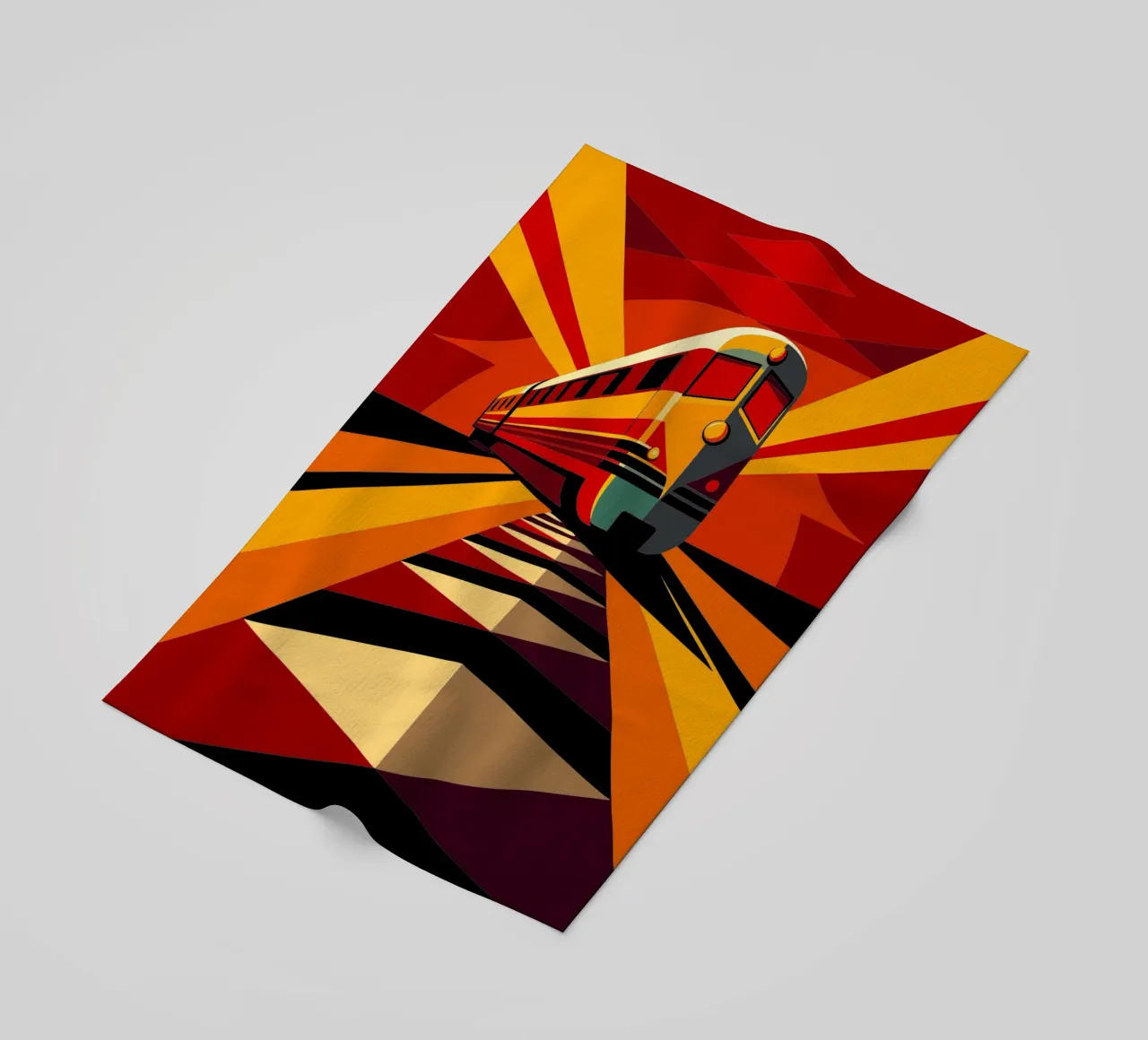 monorail vector beach towel by Elfath