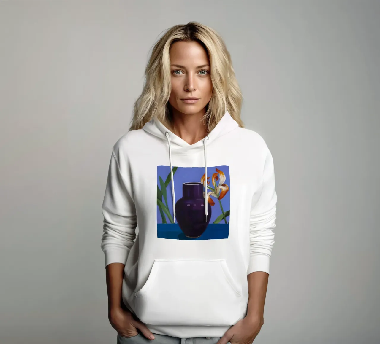Giglio indaco Grace felpa con cappuccio da Opal Strokes