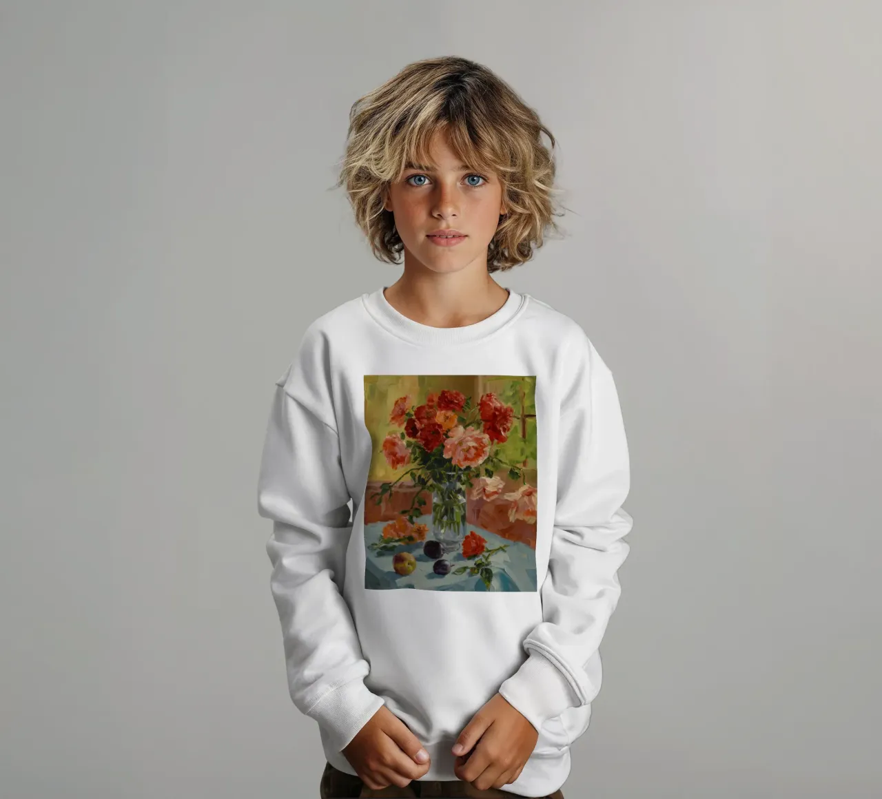 Crimson Rose Whisper kids sweatshirt by Celestial Harmony