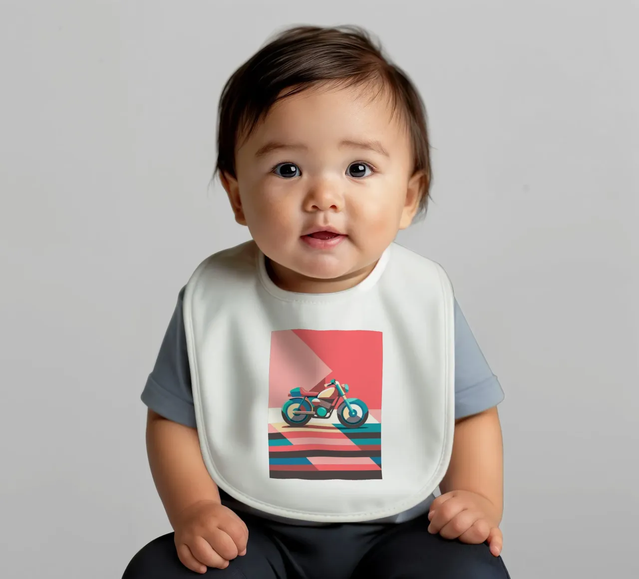 motorcycle vector baby bib by Elfath