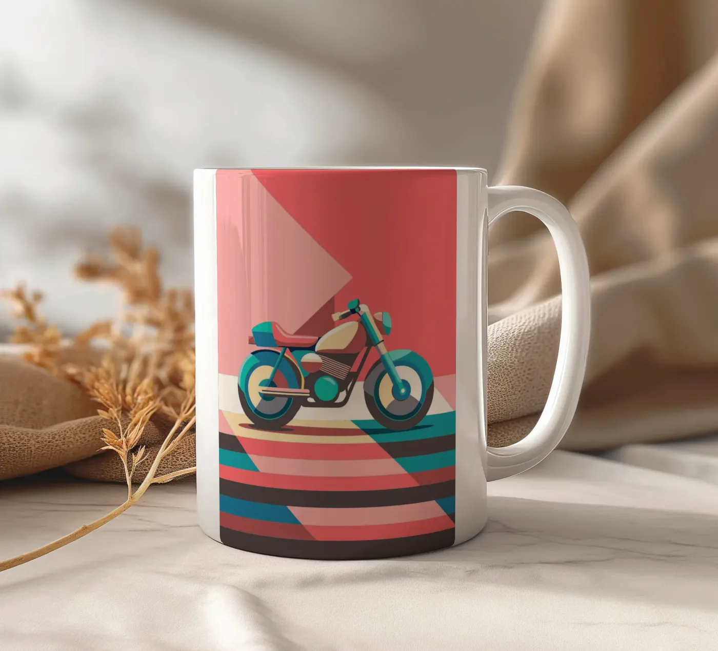 motorcycle vector ceramic mug by Elfath