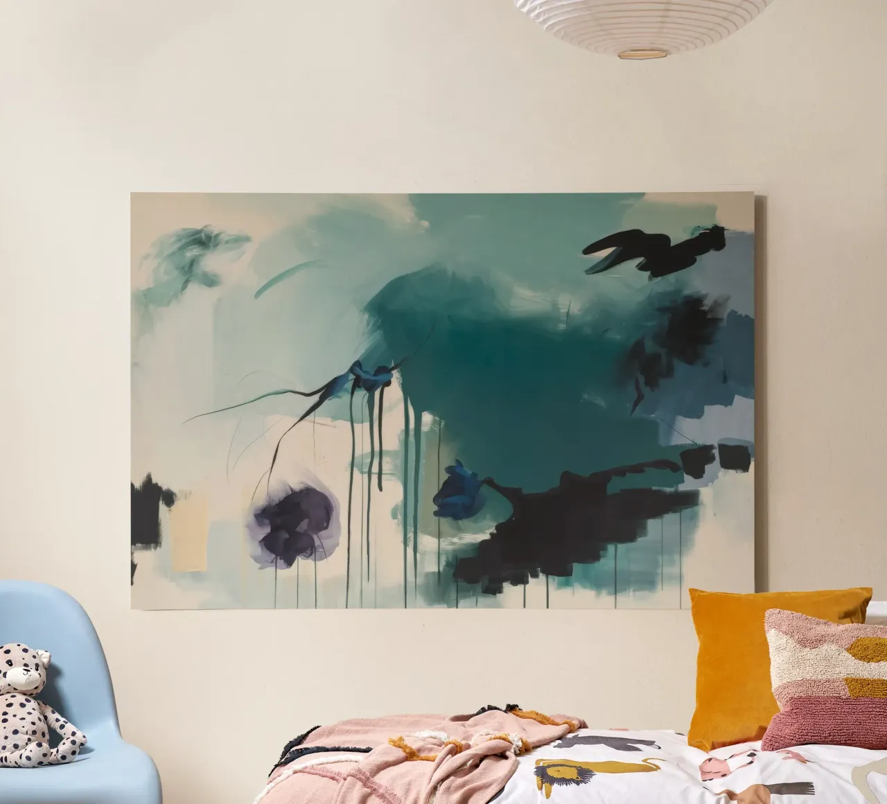 Nocturne bosrand canvas met Baklijst van Dream Spectrum