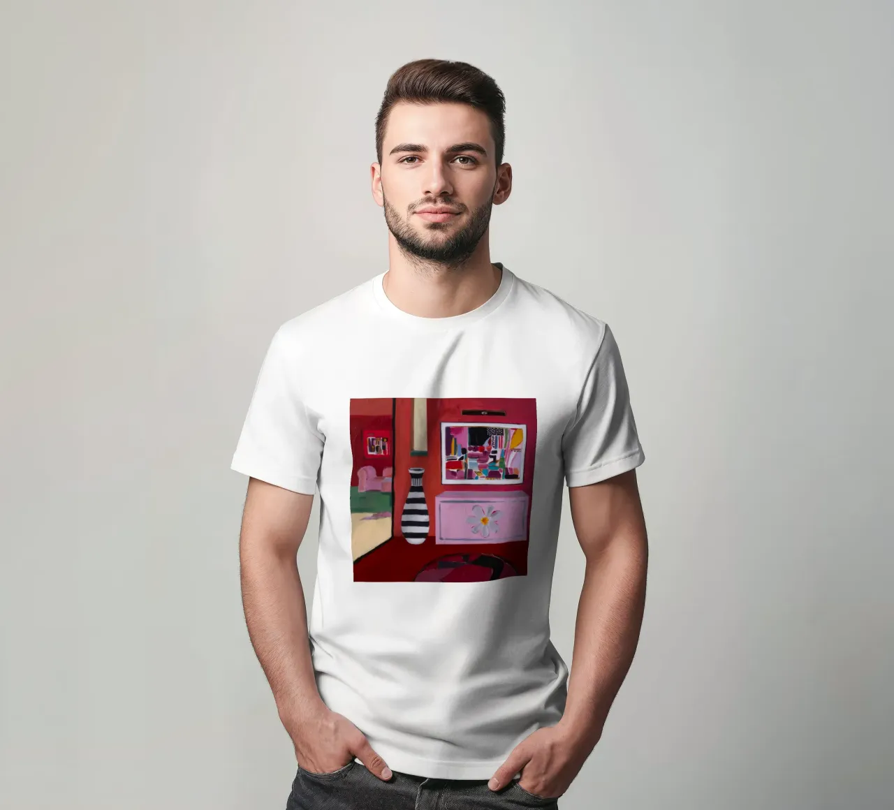 Striped Vase Nook t-shirt by Opal Strokes