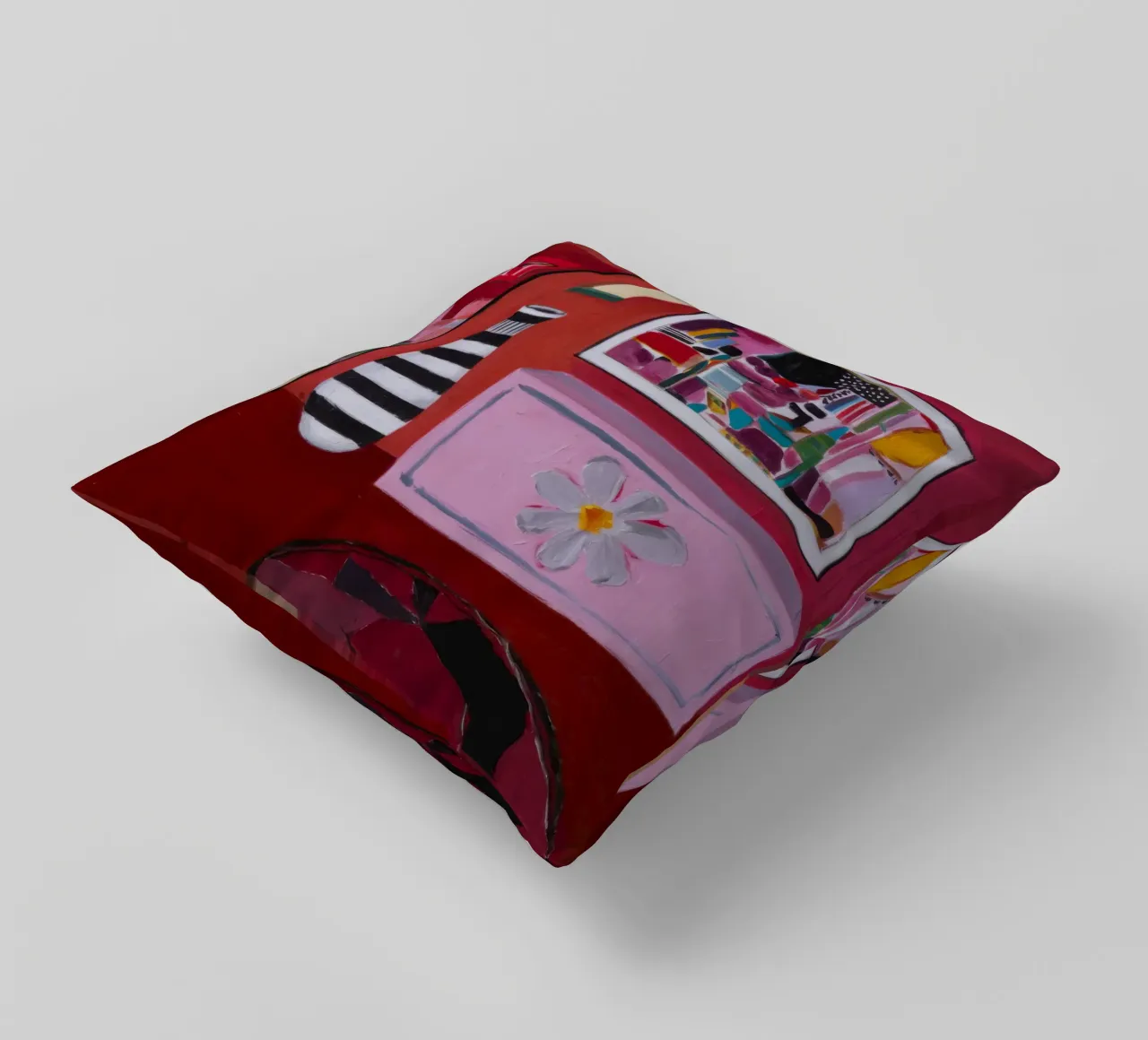 Striped Vase Nook decorative cushion by Opal Strokes