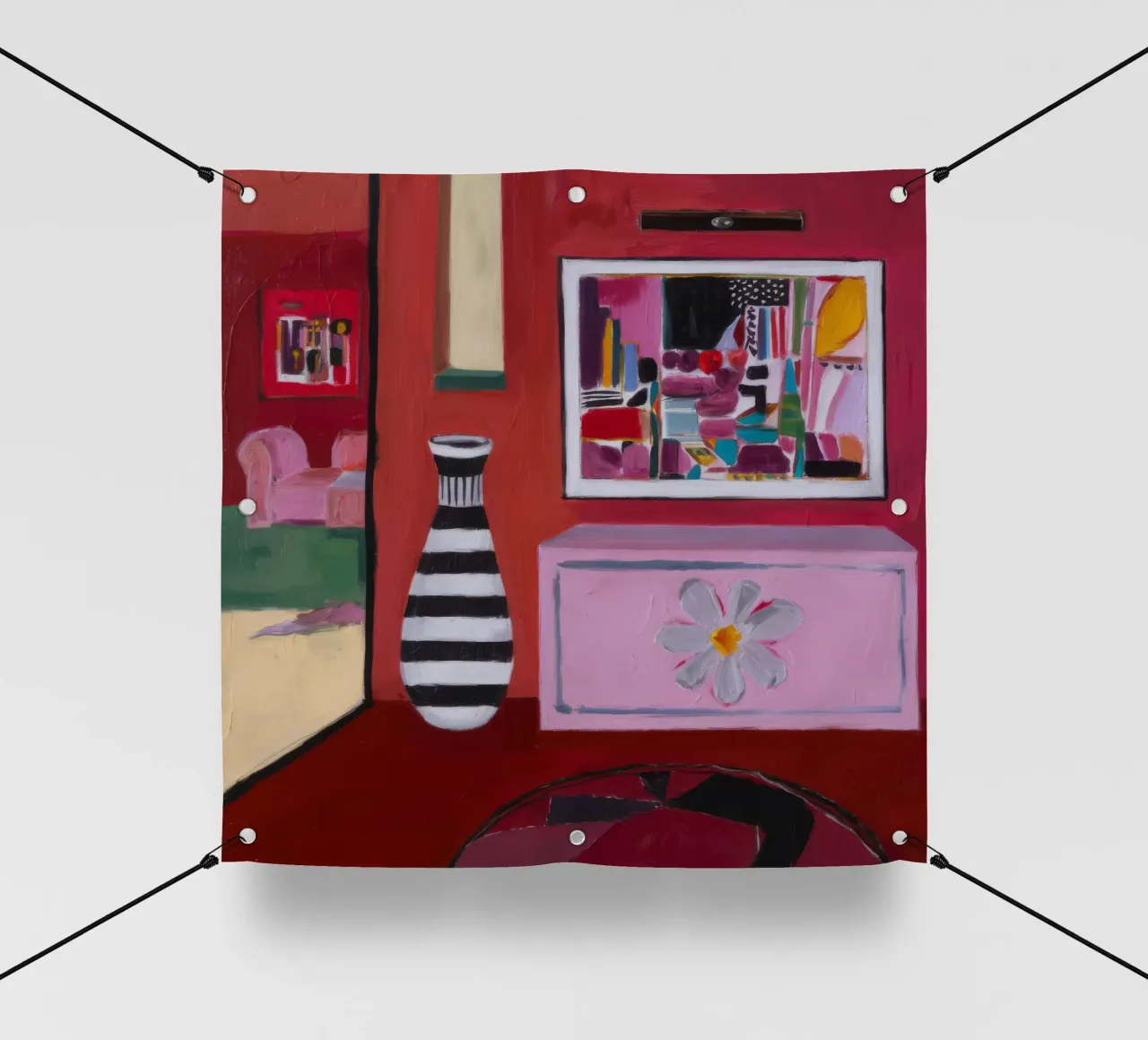 Angolo dei vasi a righe telo in pvc da Opal Strokes