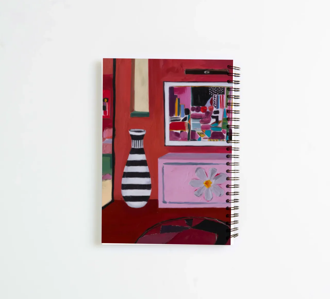 Striped Vase Nook spiral notebook by Opal Strokes