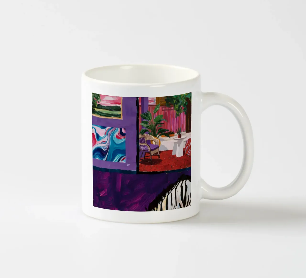 Zebra Swirl Lounge keramische mok van Opal Strokes
