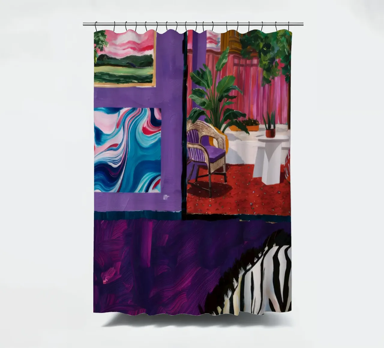 Zebra Swirl Lounge Duschvorhang von Opal Strokes
