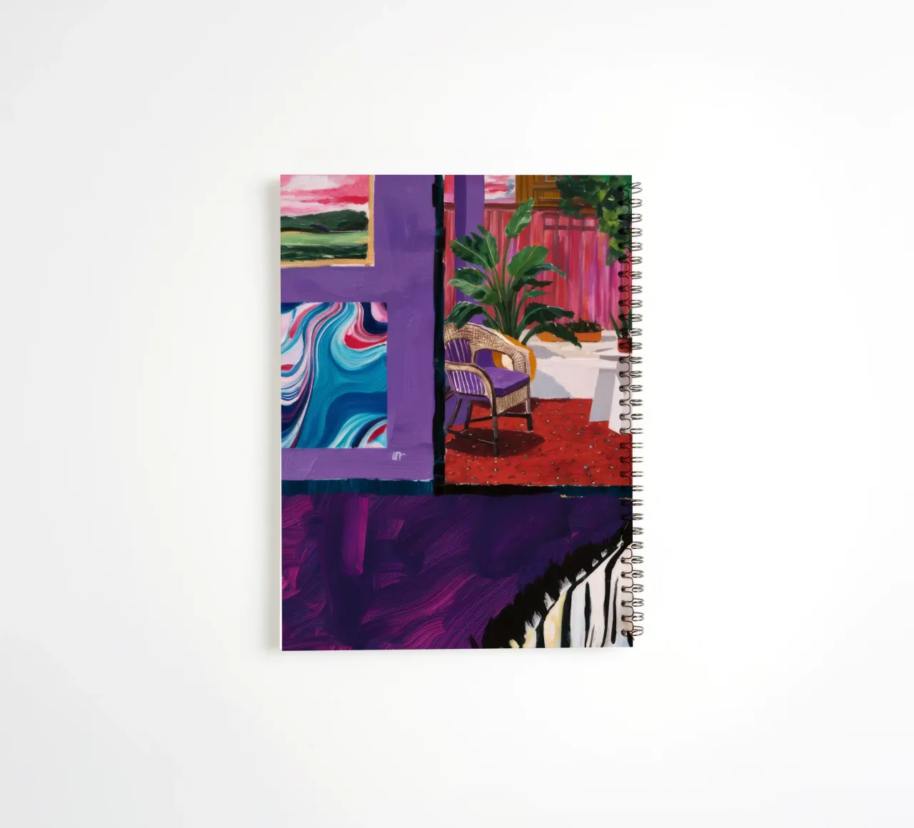 Zebra Swirl Lounge spiral notebook by Opal Strokes