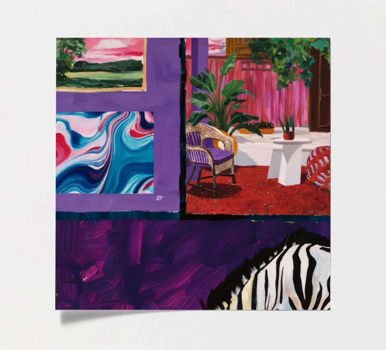 Zebra Swirl Lounge Stickerbogen von Opal Strokes