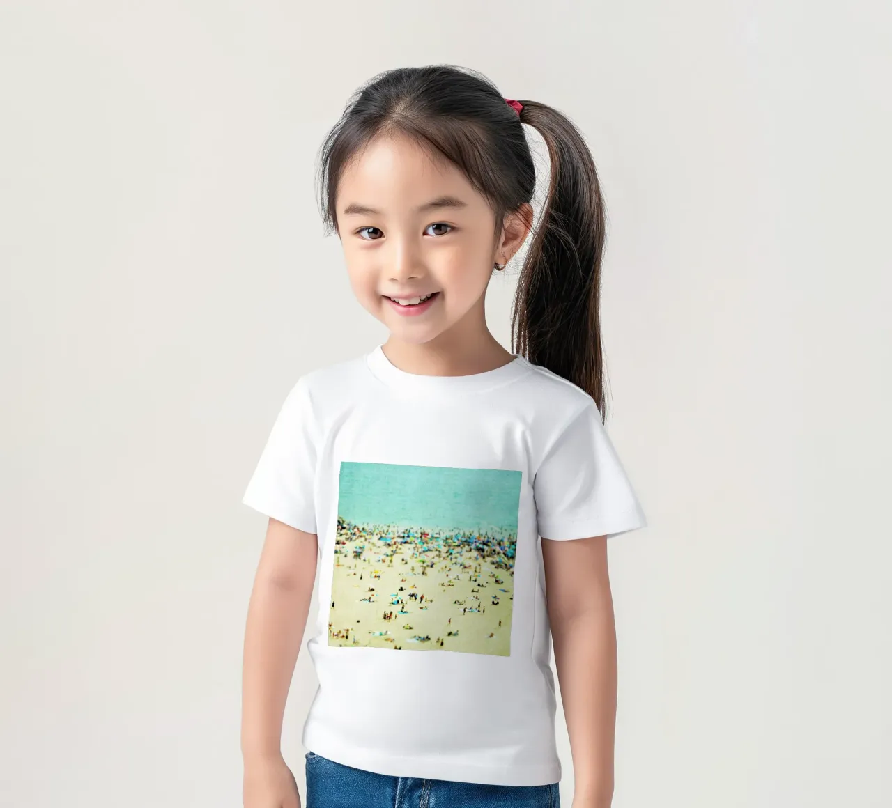 Coney Island Beach kids t-shirt by Mina Teslaru