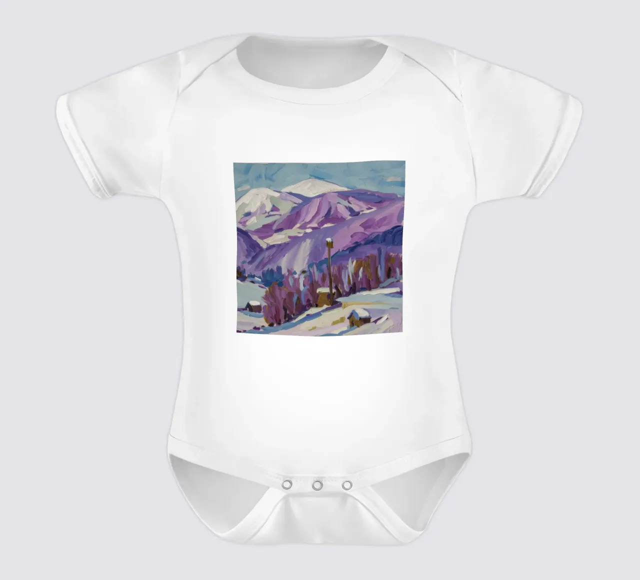 Winter's Auburn Edge short-sleeve baby romper by Celestial Harmony